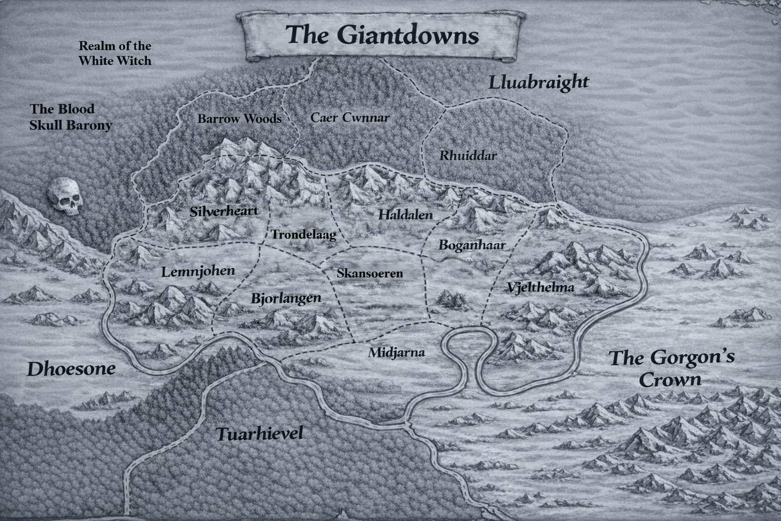 The Giantdowns province map